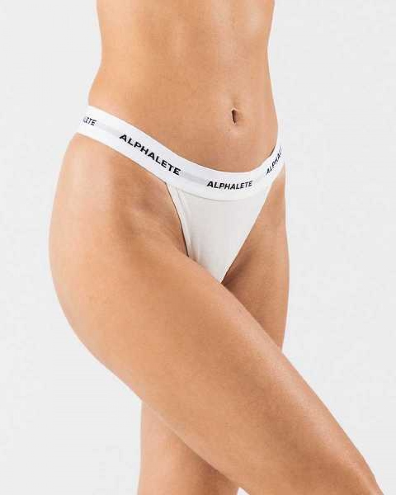 Ropa Interior Alphalete Acute Tanga Mujer Blancos | Mexico-037695