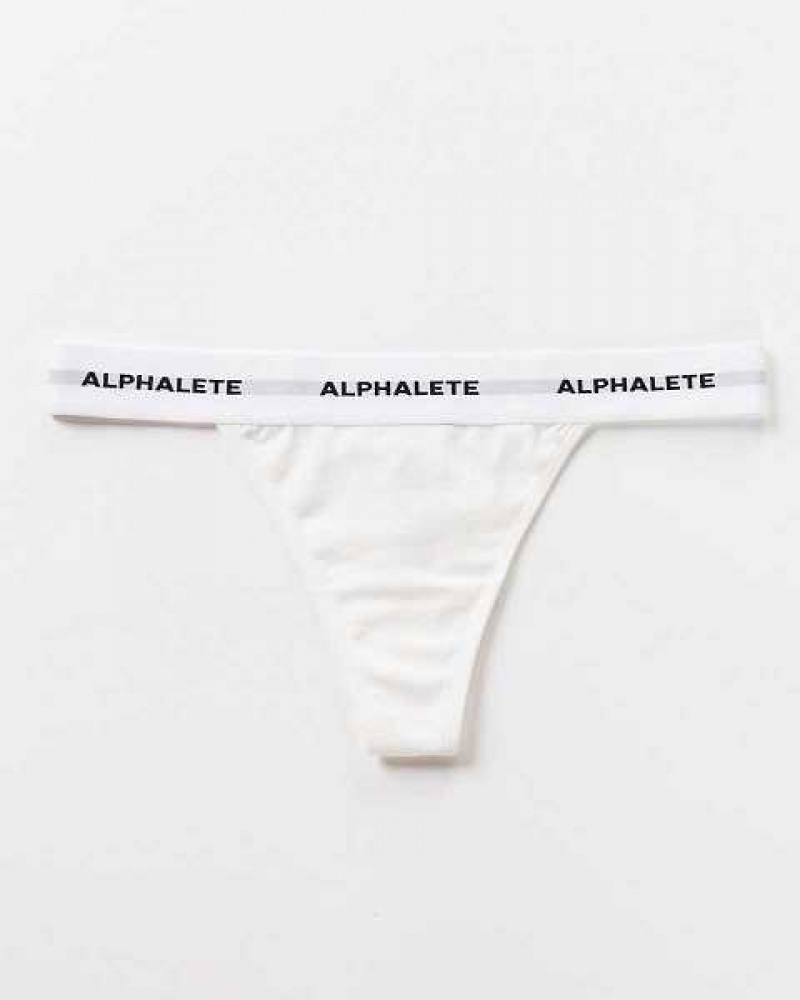 Ropa Interior Alphalete Acute Tanga Mujer Blancos | Mexico-037695