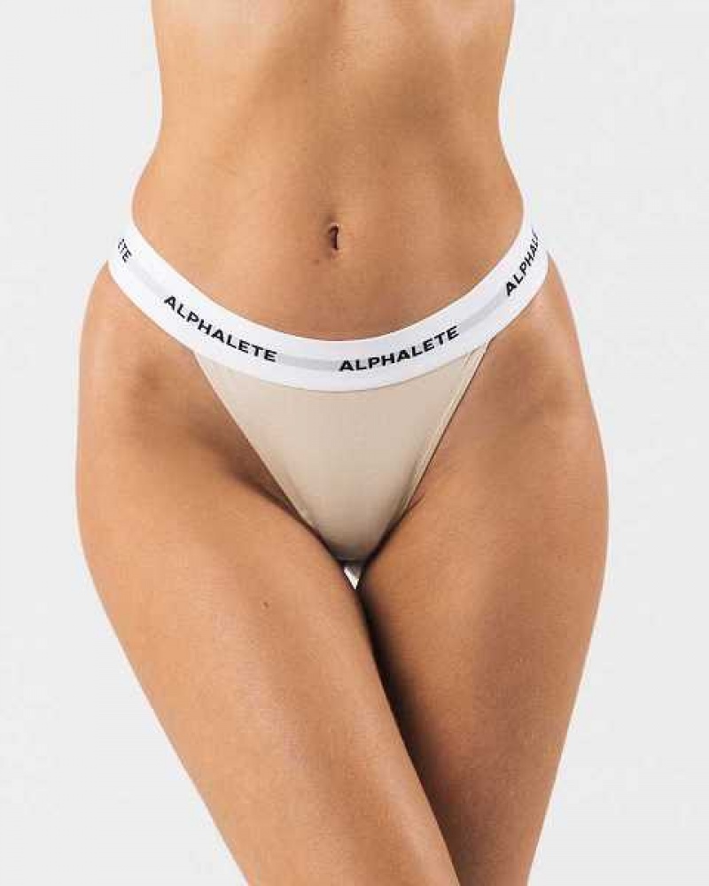 Ropa Interior Alphalete Acute Tanga Mujer Marrom | Mexico-307489