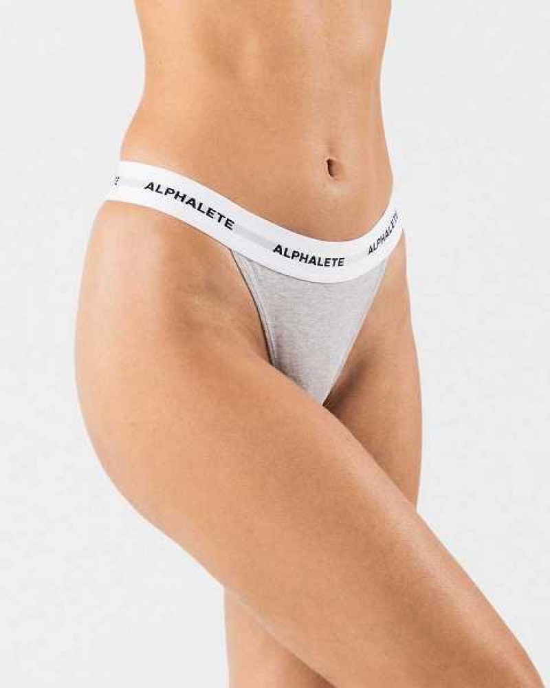 Ropa Interior Alphalete Acute Tanga Mujer Grises | Mexico-481653