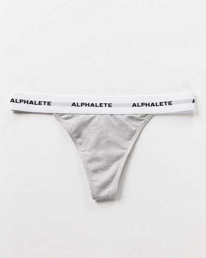 Ropa Interior Alphalete Acute Tanga Mujer Grises | Mexico-481653