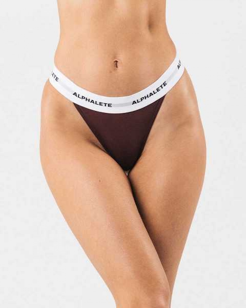 Ropa Interior Alphalete Acute Tanga Mujer Rojos | Mexico-379820