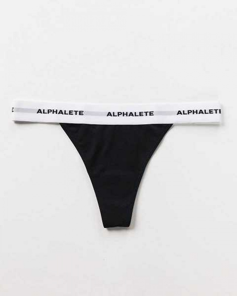 Ropa Interior Alphalete Acute Tanga Mujer Negros | Mexico-640935