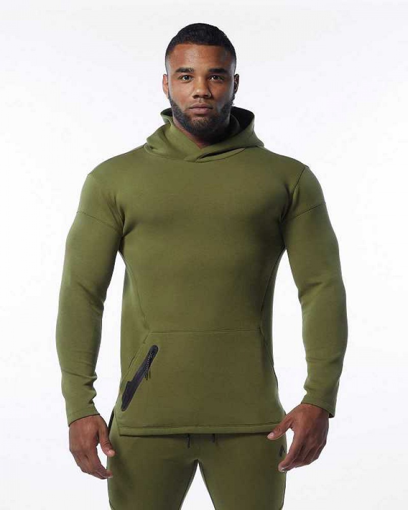 Sudadera con Capucha Alphalete ELMTS Fitted Hombre Verdes | Mexico-489530