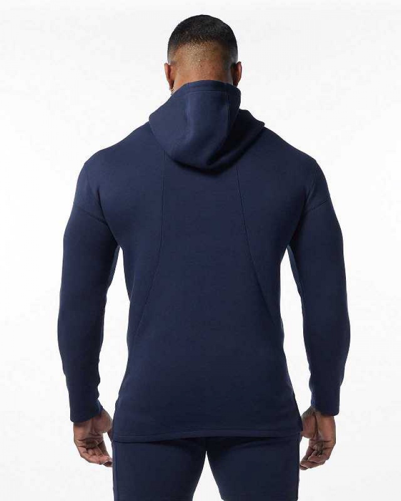 Sudadera con Capucha Alphalete ELMTS Fitted Hombre Azules | Mexico-917602