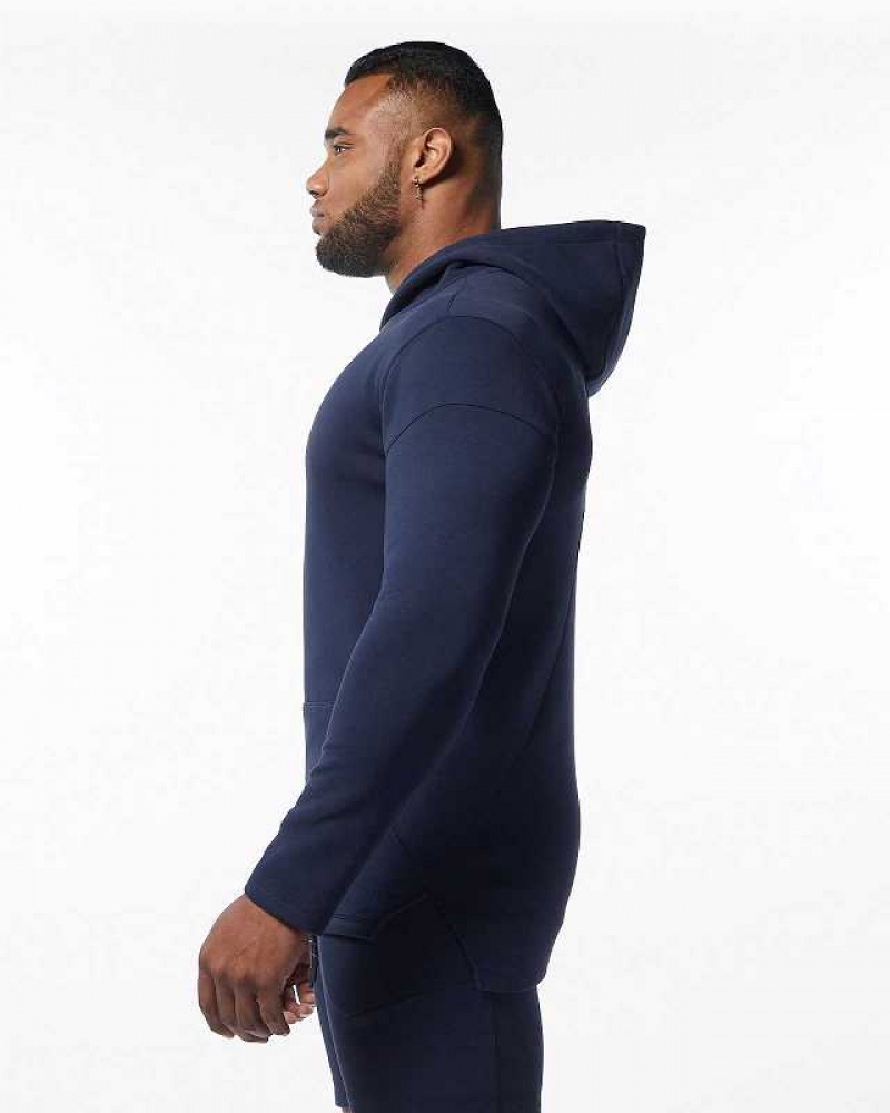 Sudadera con Capucha Alphalete ELMTS Fitted Hombre Azules | Mexico-917602