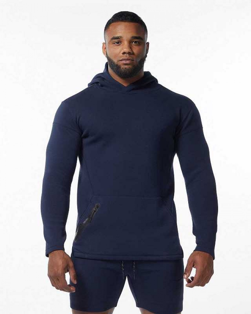 Sudadera con Capucha Alphalete ELMTS Fitted Hombre Azules | Mexico-917602