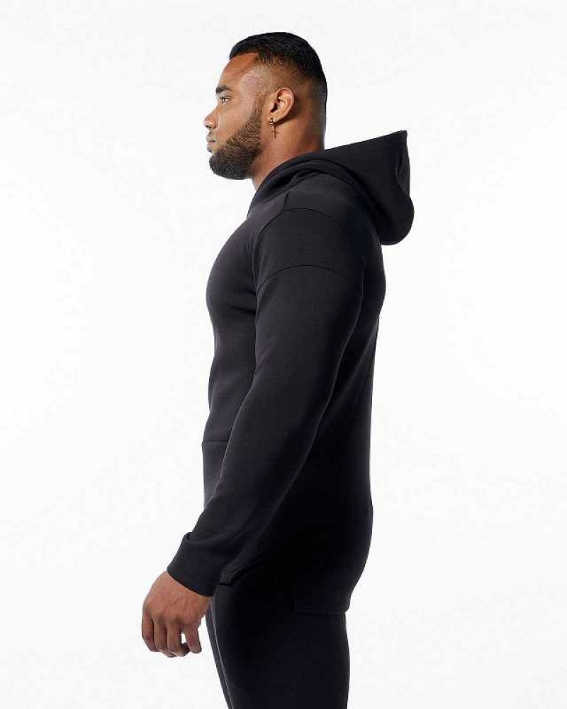 Sudadera con Capucha Alphalete ELMTS Fitted Hombre Negros | Mexico-679584