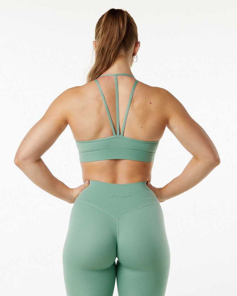 Sujetador Deportivo Alphalete Alphalux Tri Mujer Verdes | Mexico-632718