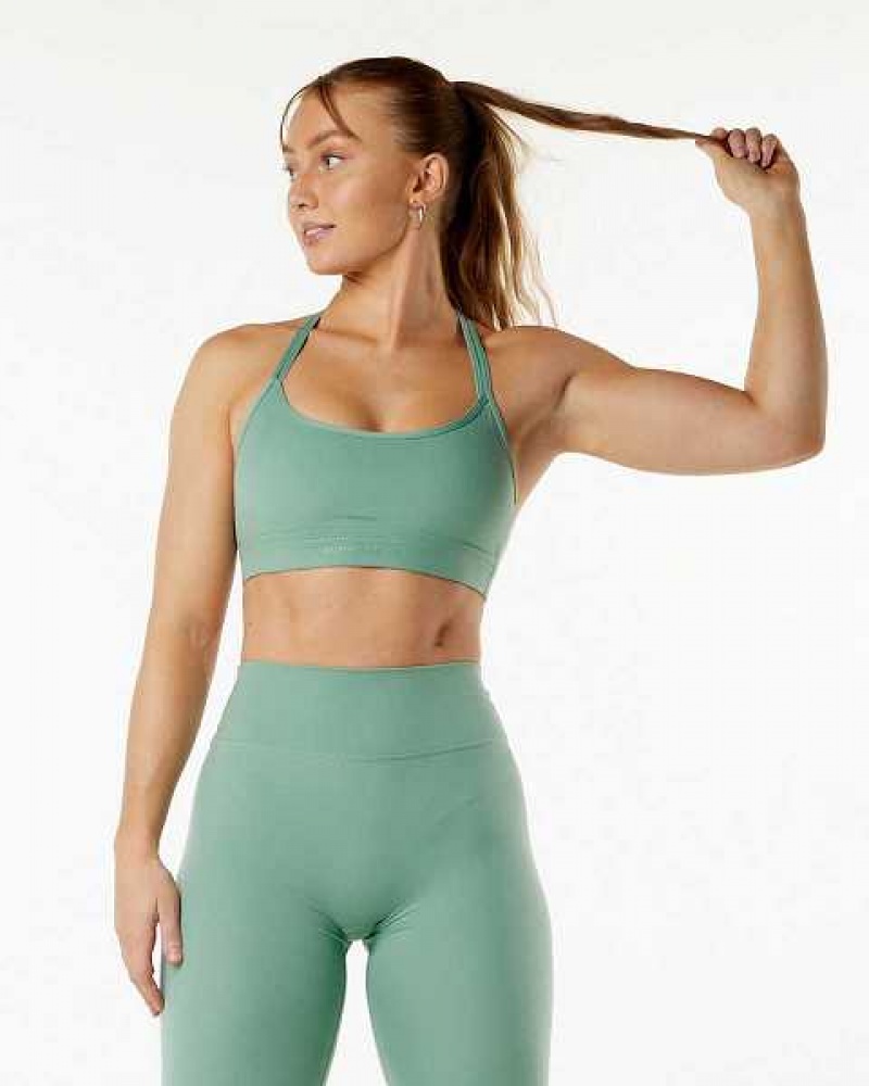 Sujetador Deportivo Alphalete Alphalux Tri Mujer Verdes | Mexico-632718