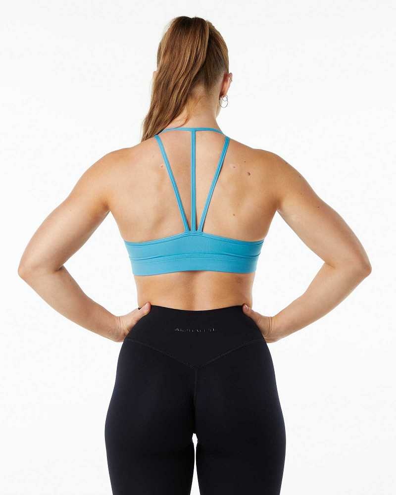 Sujetador Deportivo Alphalete Alphalux Tri Mujer Azules | Mexico-486137