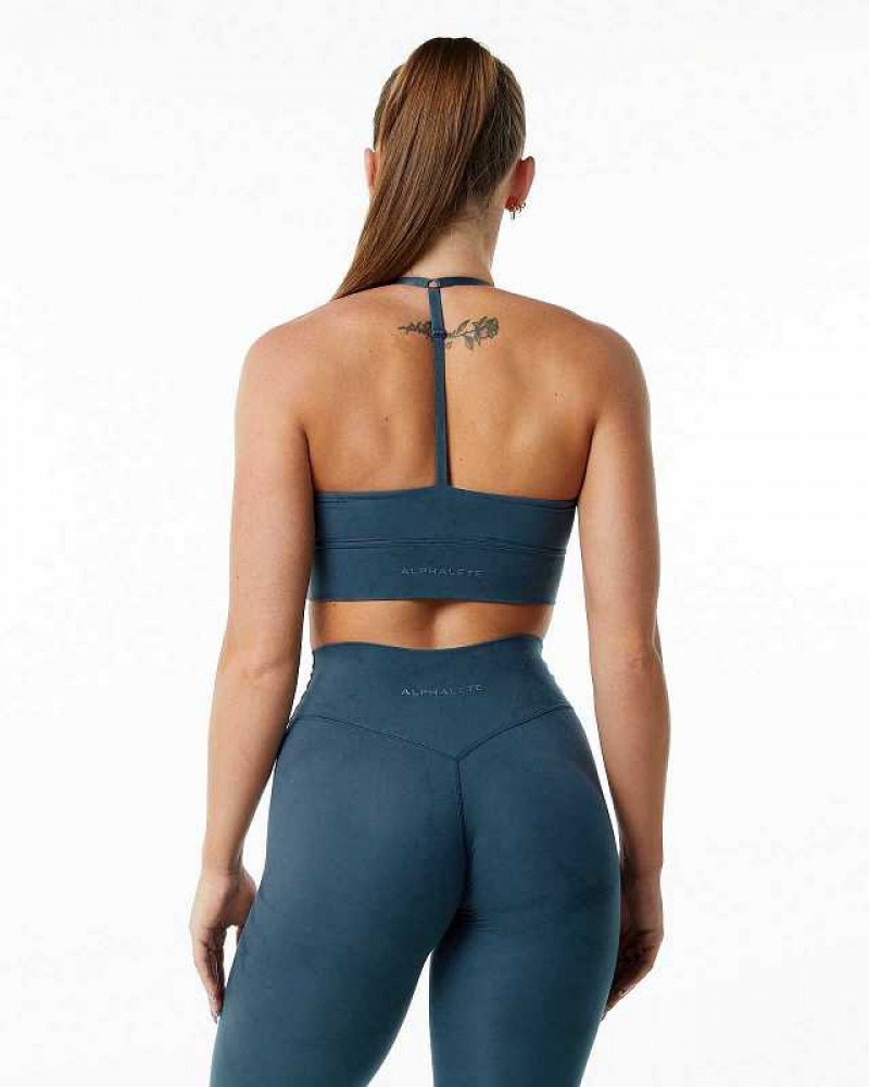 Sujetador Deportivo Alphalete Alphalux Wonder Mujer Azules | Mexico-259817