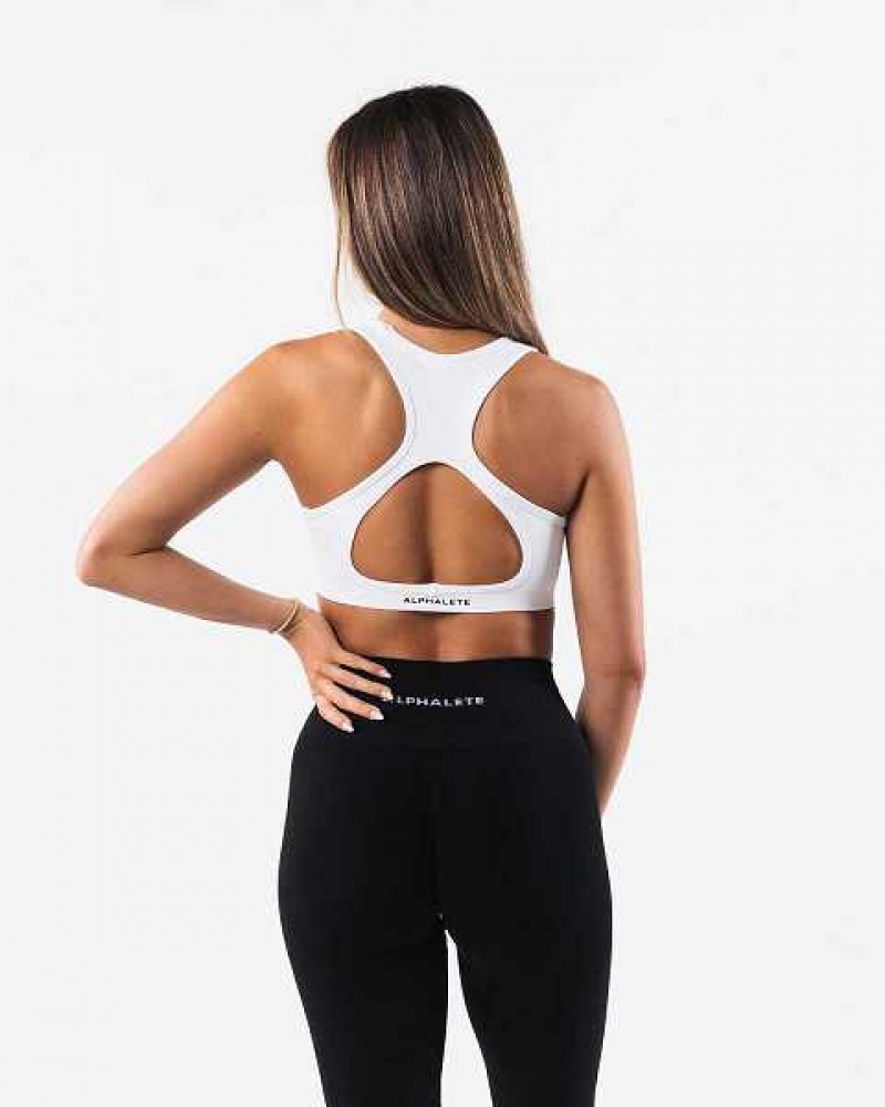 Sujetador Deportivo Alphalete Amplify Contour Mujer Blancos | Mexico-896753