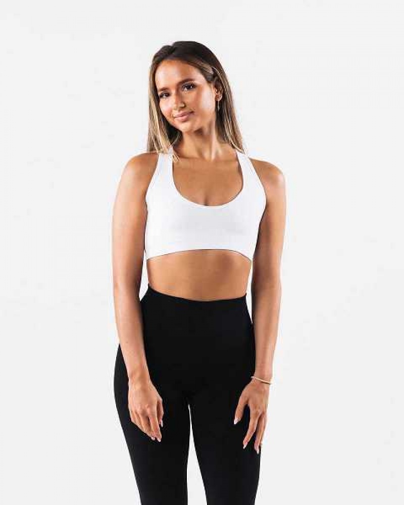 Sujetador Deportivo Alphalete Amplify Contour Mujer Blancos | Mexico-896753