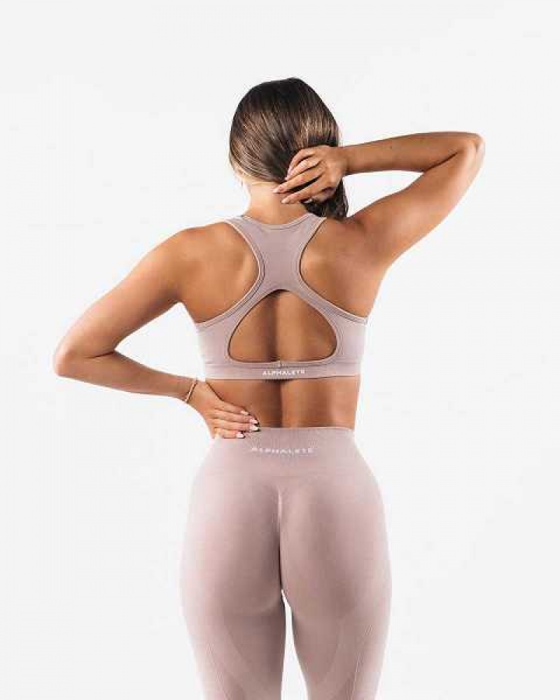 Sujetador Deportivo Alphalete Amplify Contour Mujer Marrom | Mexico-216705