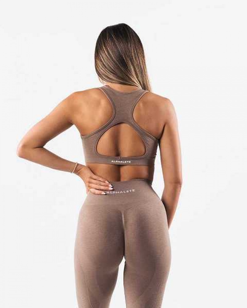 Sujetador Deportivo Alphalete Amplify Contour Mujer Marrom | Mexico-708439