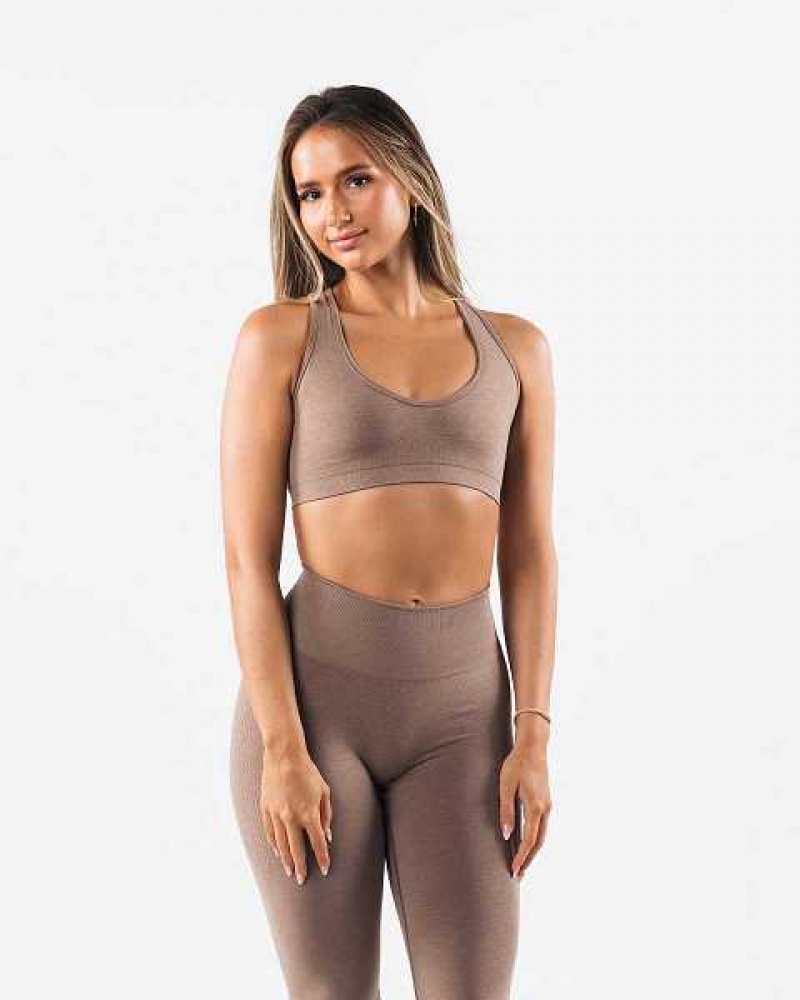 Sujetador Deportivo Alphalete Amplify Contour Mujer Marrom | Mexico-708439