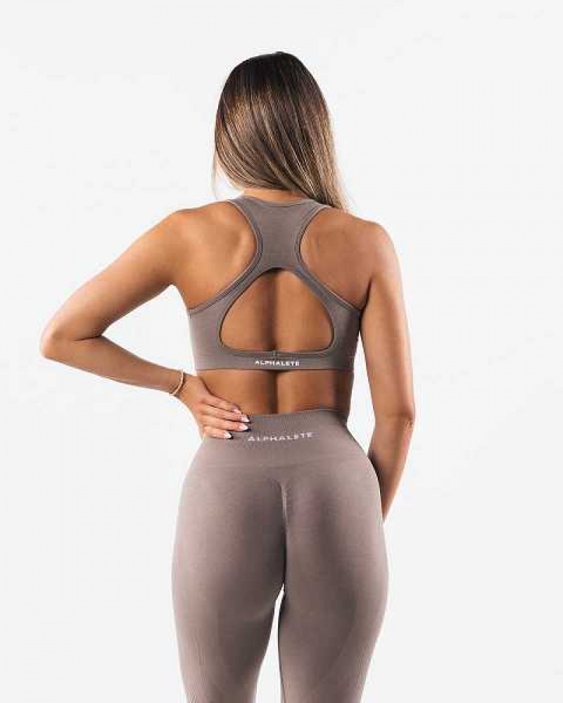 Sujetador Deportivo Alphalete Amplify Contour Mujer Marrom | Mexico-752369