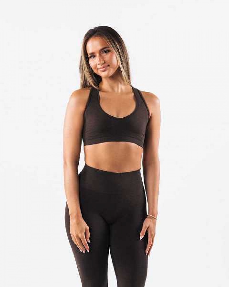 Sujetador Deportivo Alphalete Amplify Contour Mujer Marrom | Mexico-182637