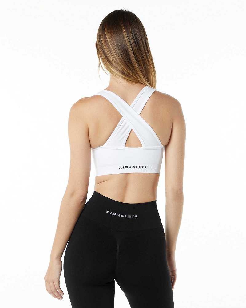 Sujetador Deportivo Alphalete Amplify Mujer Blancos | Mexico-947506