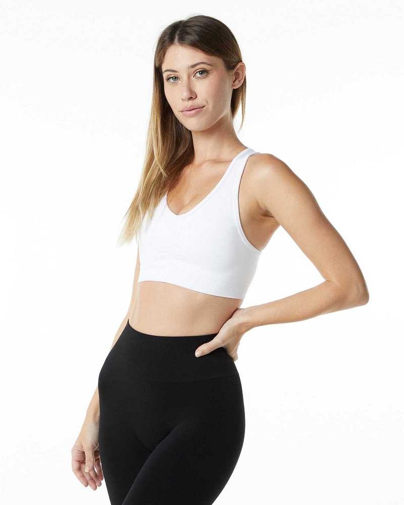 Sujetador Deportivo Alphalete Amplify Mujer Blancos | Mexico-947506