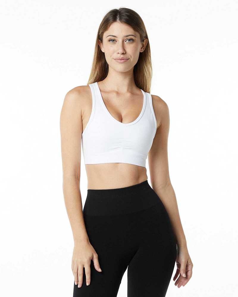 Sujetador Deportivo Alphalete Amplify Mujer Blancos | Mexico-947506