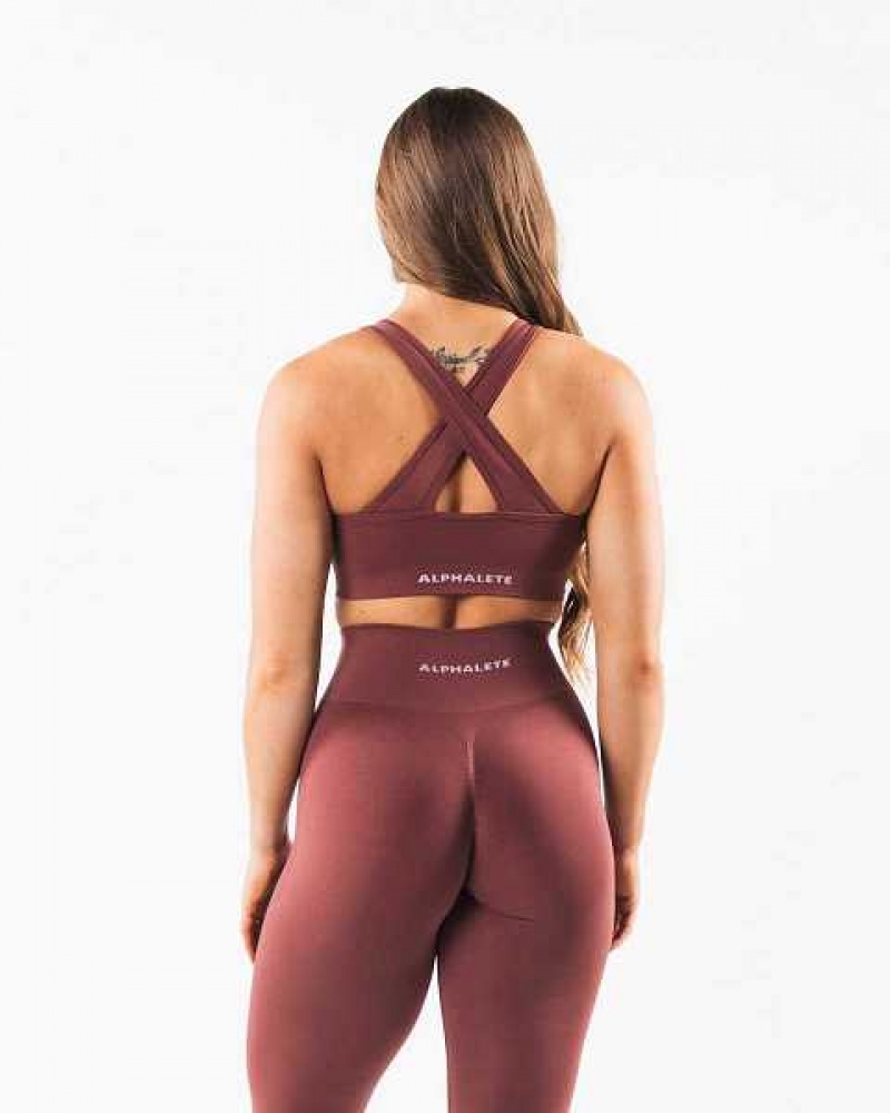 Sujetador Deportivo Alphalete Amplify Mujer Rojos | Mexico-346792