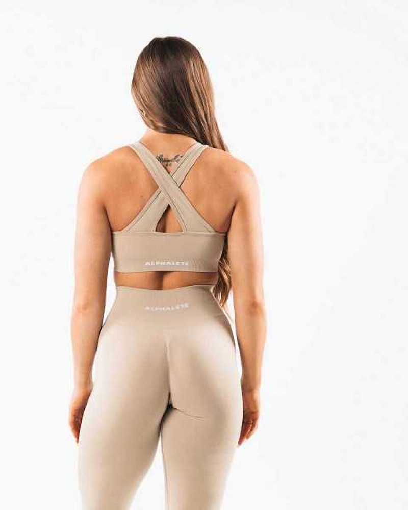 Sujetador Deportivo Alphalete Amplify Mujer Marrom | Mexico-941085