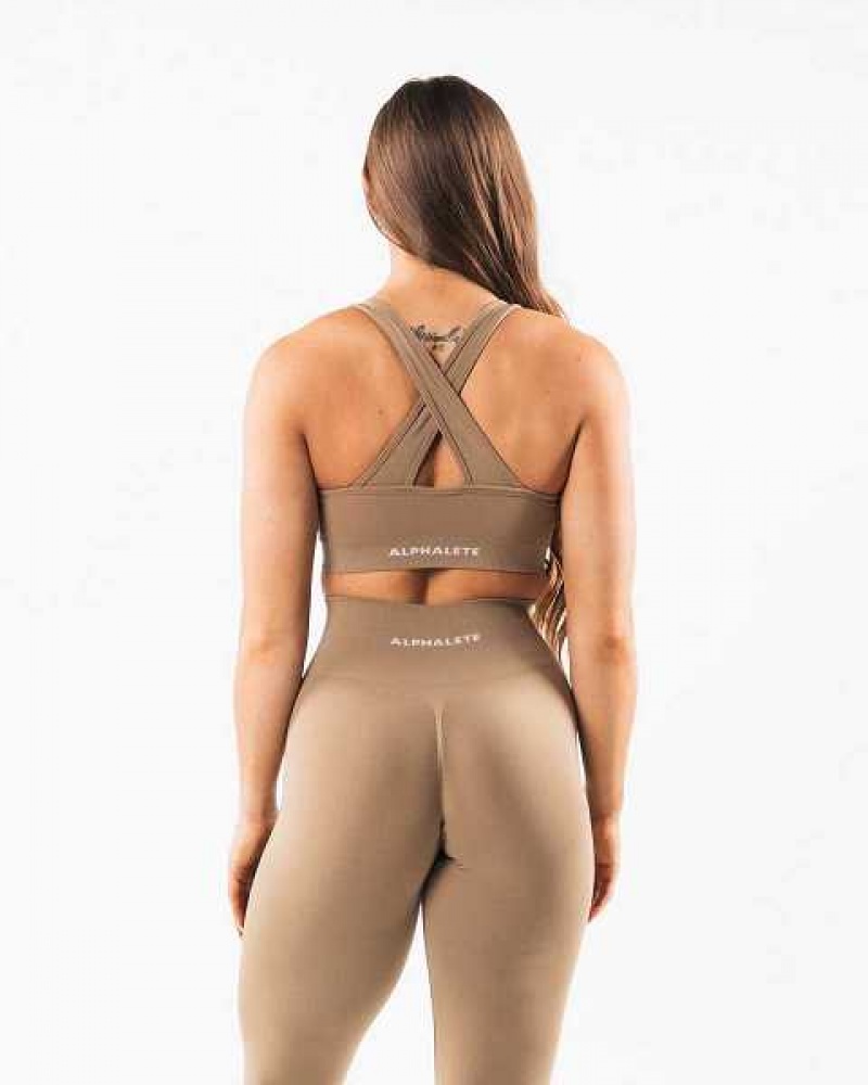 Sujetador Deportivo Alphalete Amplify Mujer Marrom | Mexico-648270