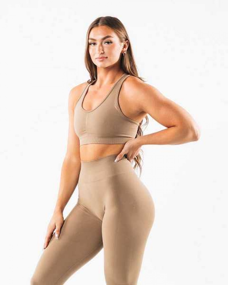 Sujetador Deportivo Alphalete Amplify Mujer Marrom | Mexico-648270