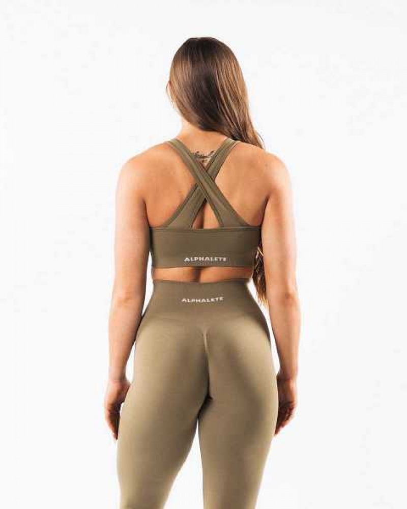 Sujetador Deportivo Alphalete Amplify Mujer Verdes | Mexico-284506