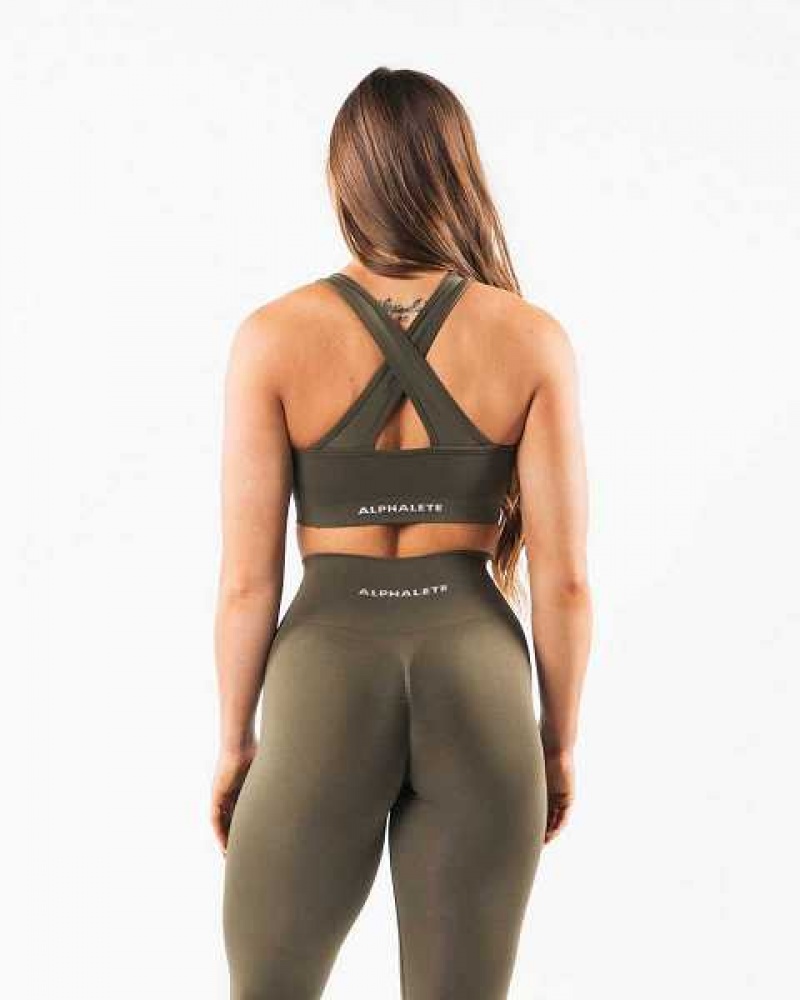 Sujetador Deportivo Alphalete Amplify Mujer Verdes | Mexico-850294