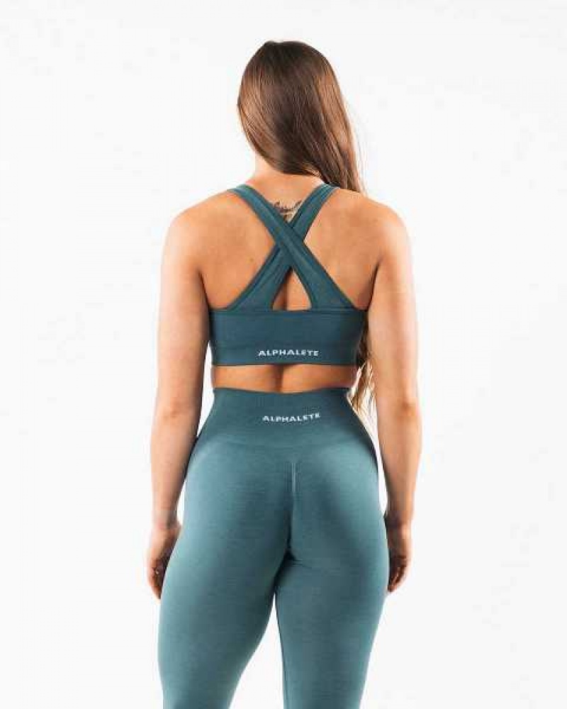 Sujetador Deportivo Alphalete Amplify Mujer Azules | Mexico-132950