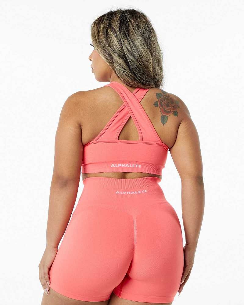 Sujetador Deportivo Alphalete Amplify Mujer Rosas | Mexico-564089