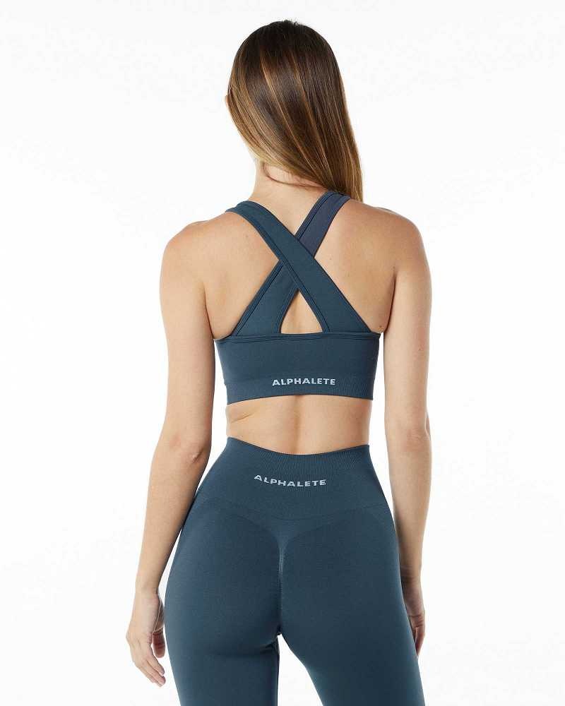 Sujetador Deportivo Alphalete Amplify Mujer Azules | Mexico-209618