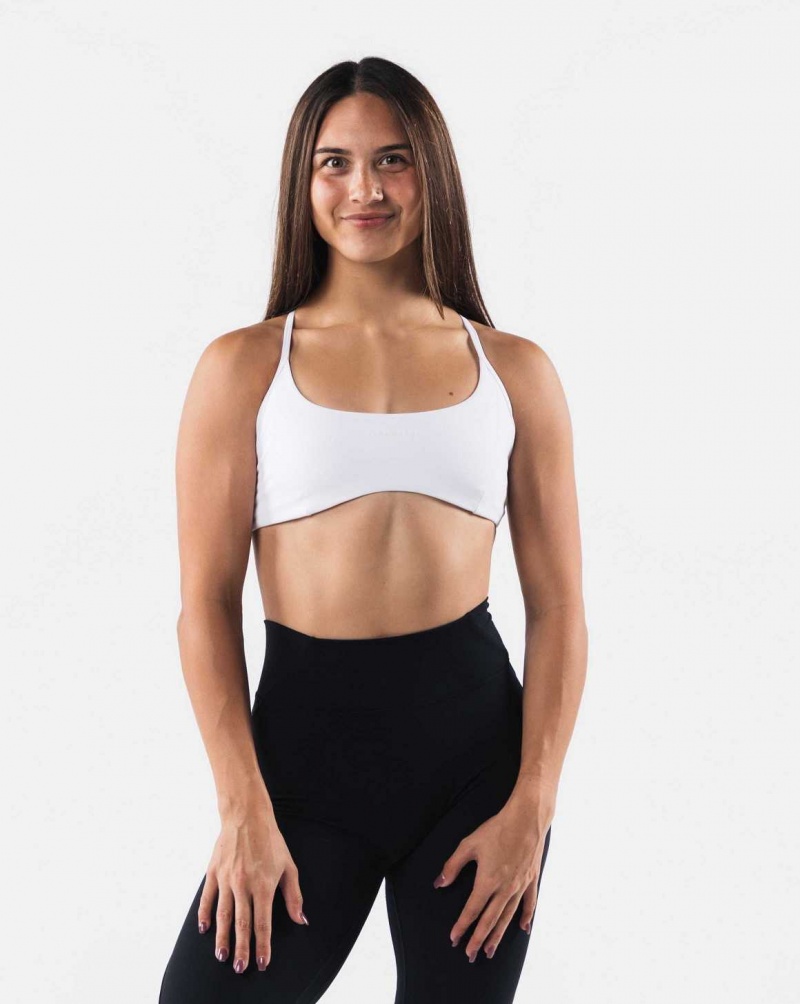 Sujetador Deportivo Alphalete Aura Tiras Mujer Blancos | Mexico-241037