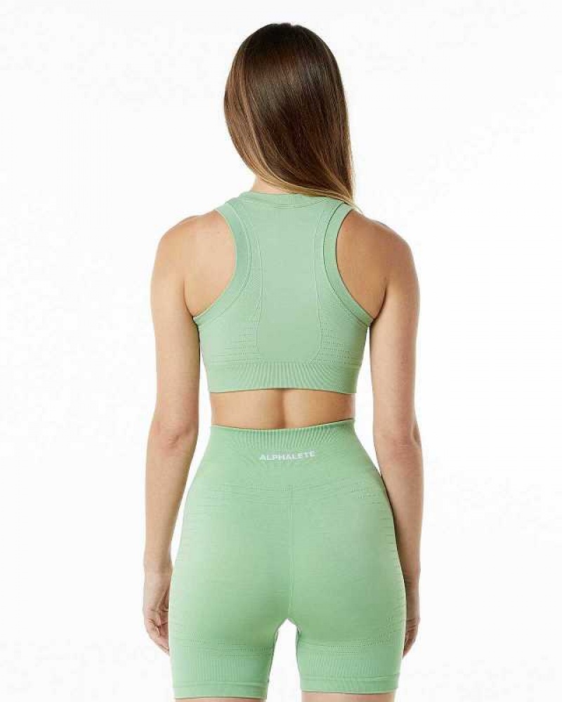 Sujetador Deportivo Alphalete Ozone Crop Mujer Verdes | Mexico-489502