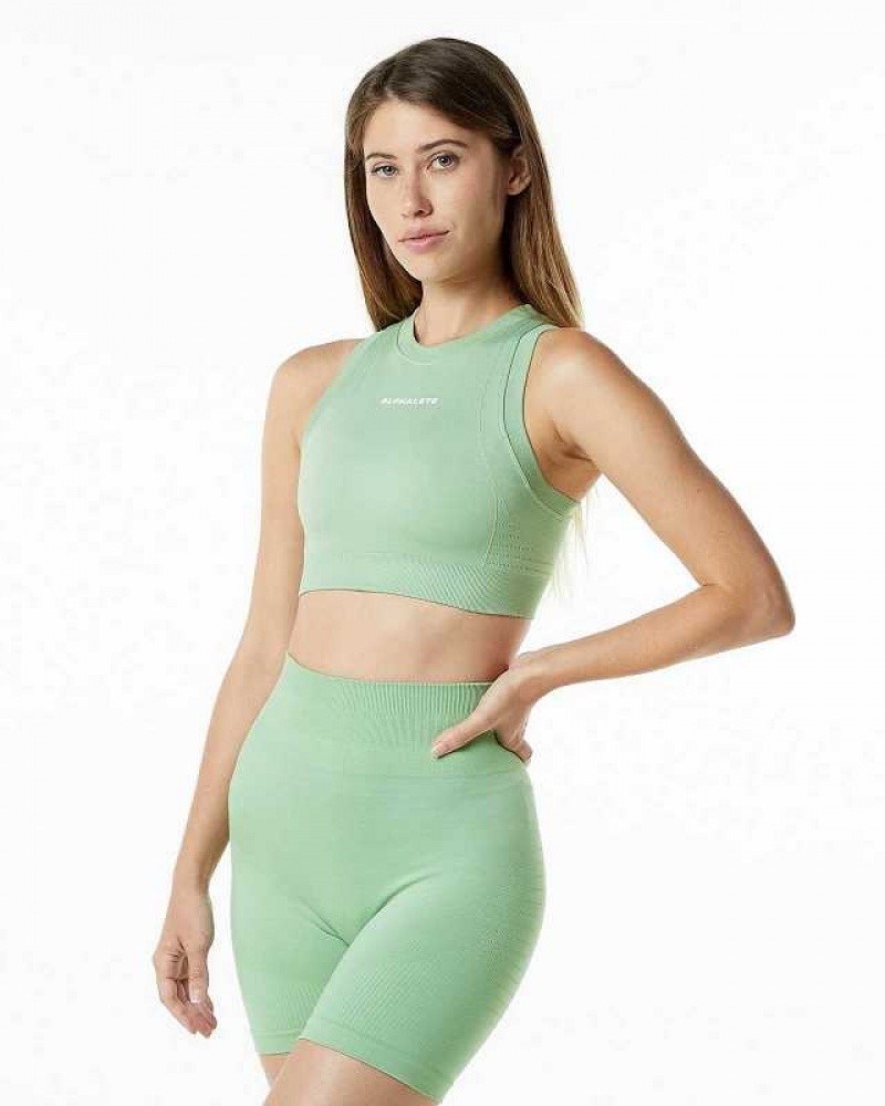 Sujetador Deportivo Alphalete Ozone Crop Mujer Verdes | Mexico-489502