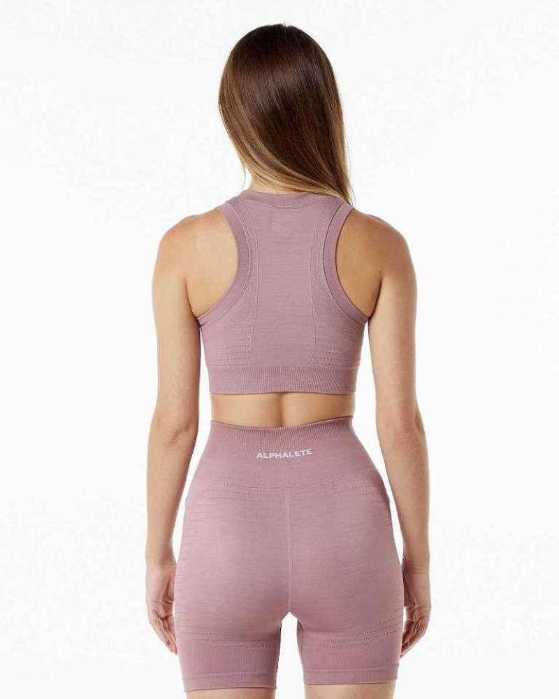 Sujetador Deportivo Alphalete Ozone Crop Mujer Rosas | Mexico-340169