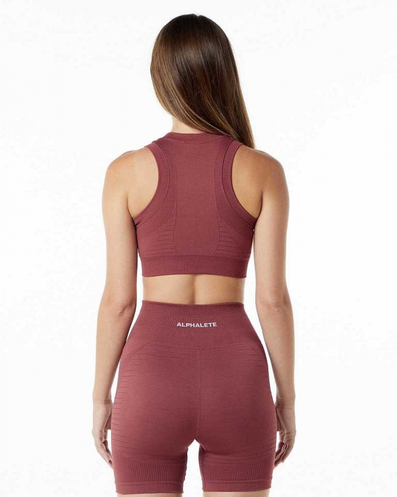 Sujetador Deportivo Alphalete Ozone Crop Mujer Rojos | Mexico-435068