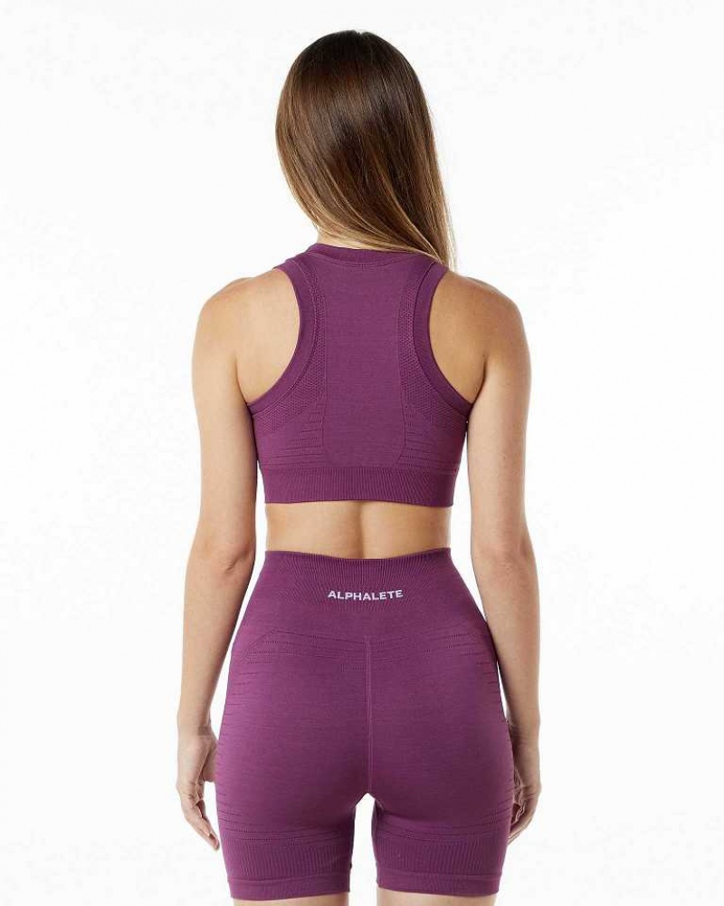 Sujetador Deportivo Alphalete Ozone Crop Mujer Morados | Mexico-285403