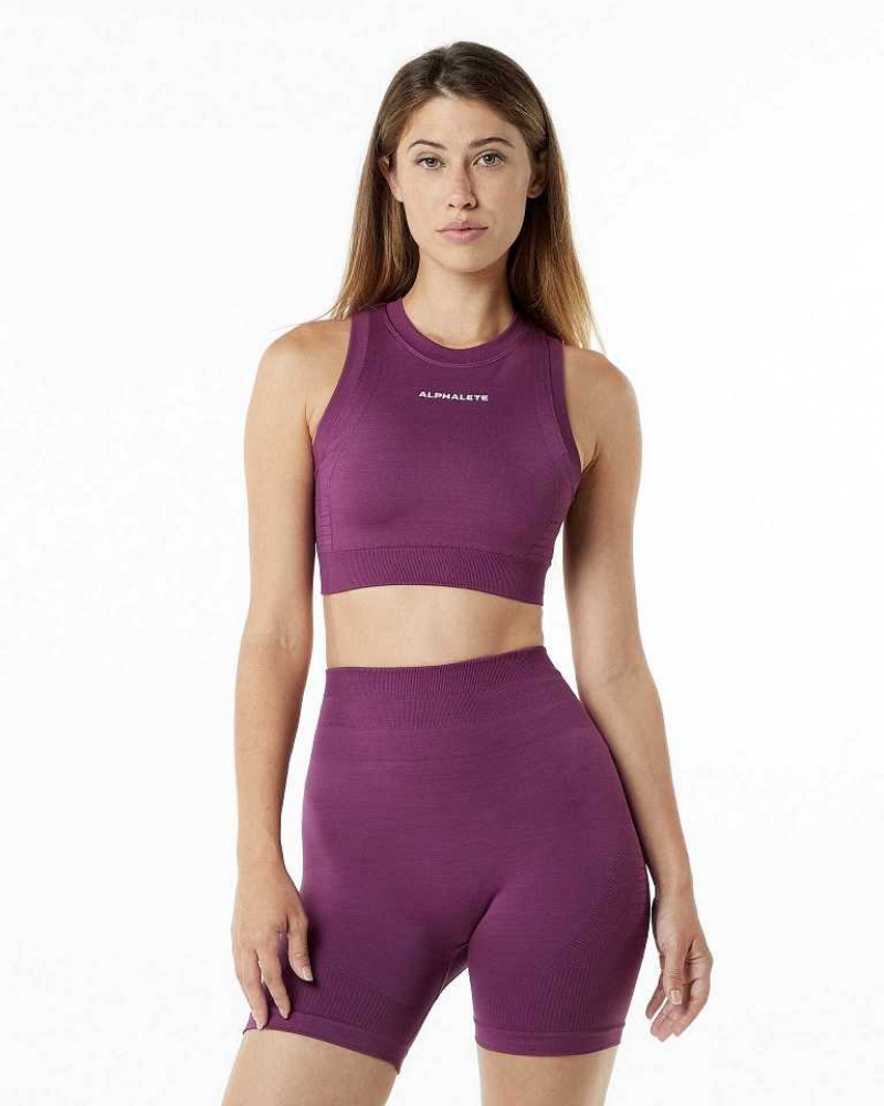 Sujetador Deportivo Alphalete Ozone Crop Mujer Morados | Mexico-285403