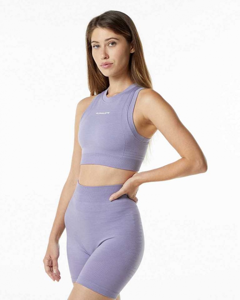 Sujetador Deportivo Alphalete Ozone Crop Mujer Lavanda | Mexico-692107