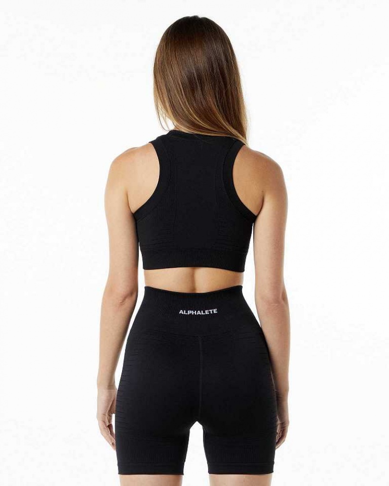 Sujetador Deportivo Alphalete Ozone Crop Mujer Negros | Mexico-951067