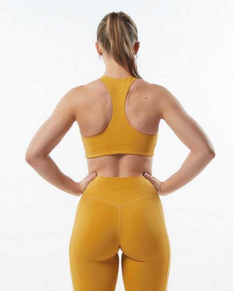 Sujetador Deportivo Alphalete Pulse Surge Mujer Amarillos | Mexico-412659