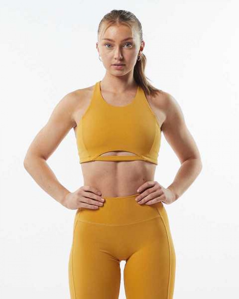 Sujetador Deportivo Alphalete Pulse Surge Mujer Amarillos | Mexico-412659