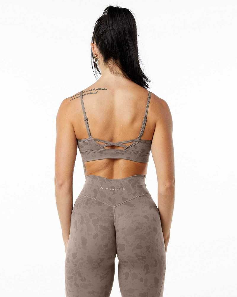 Sujetador Deportivo Alphalete Surface Limitless Mujer Marrom | Mexico-538924