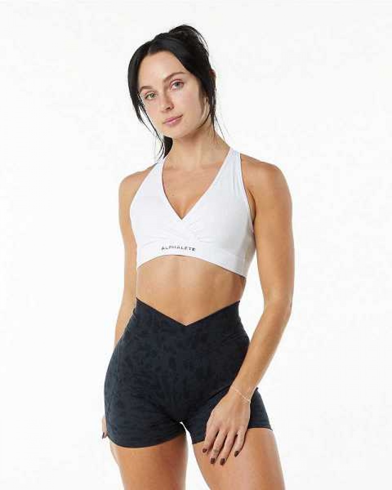 Sujetador Deportivo Alphalete Surface Wrap Mujer Blancos | Mexico-974538