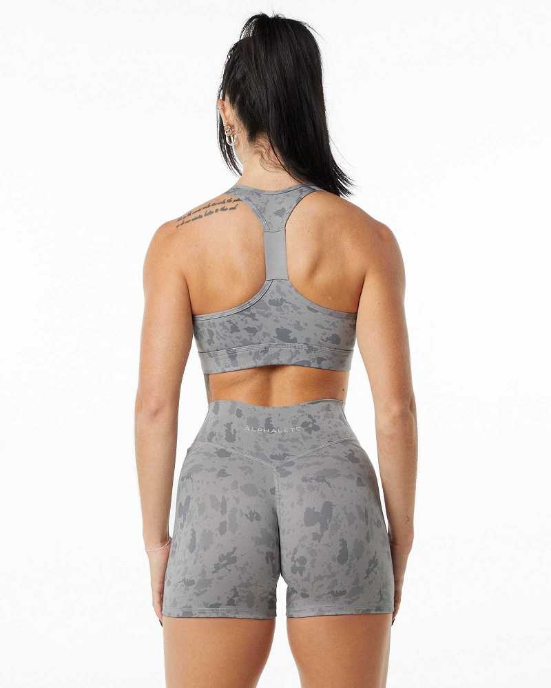 Sujetador Deportivo Alphalete Surface Wrap Mujer Grises | Mexico-604738