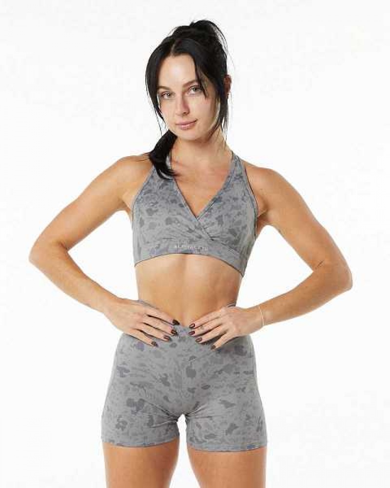 Sujetador Deportivo Alphalete Surface Wrap Mujer Grises | Mexico-604738